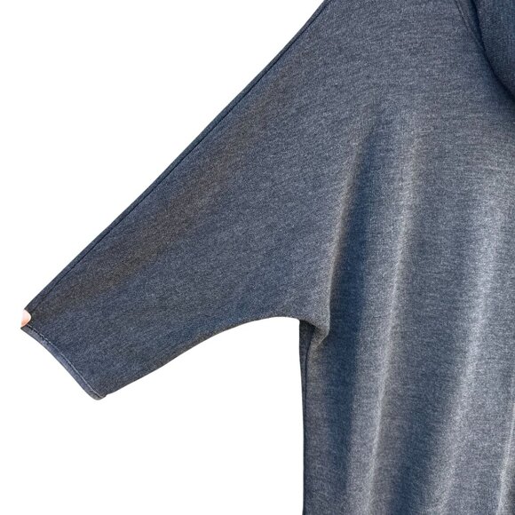 Faith & Zoe Womens Boho Gray Fringe Cowl Neck 3/4 Sleeve Knit Tunic Sweater XS - Picture 7 of 11